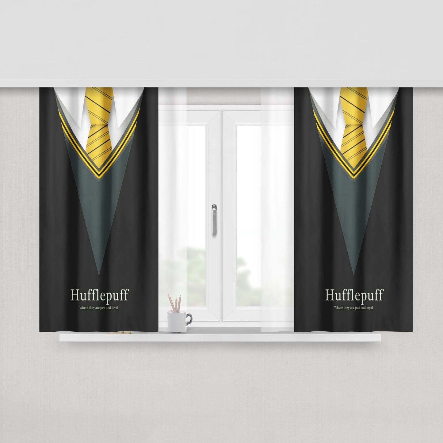 Harry Potter Hufflepuff Uniform Fabric Window Curtains