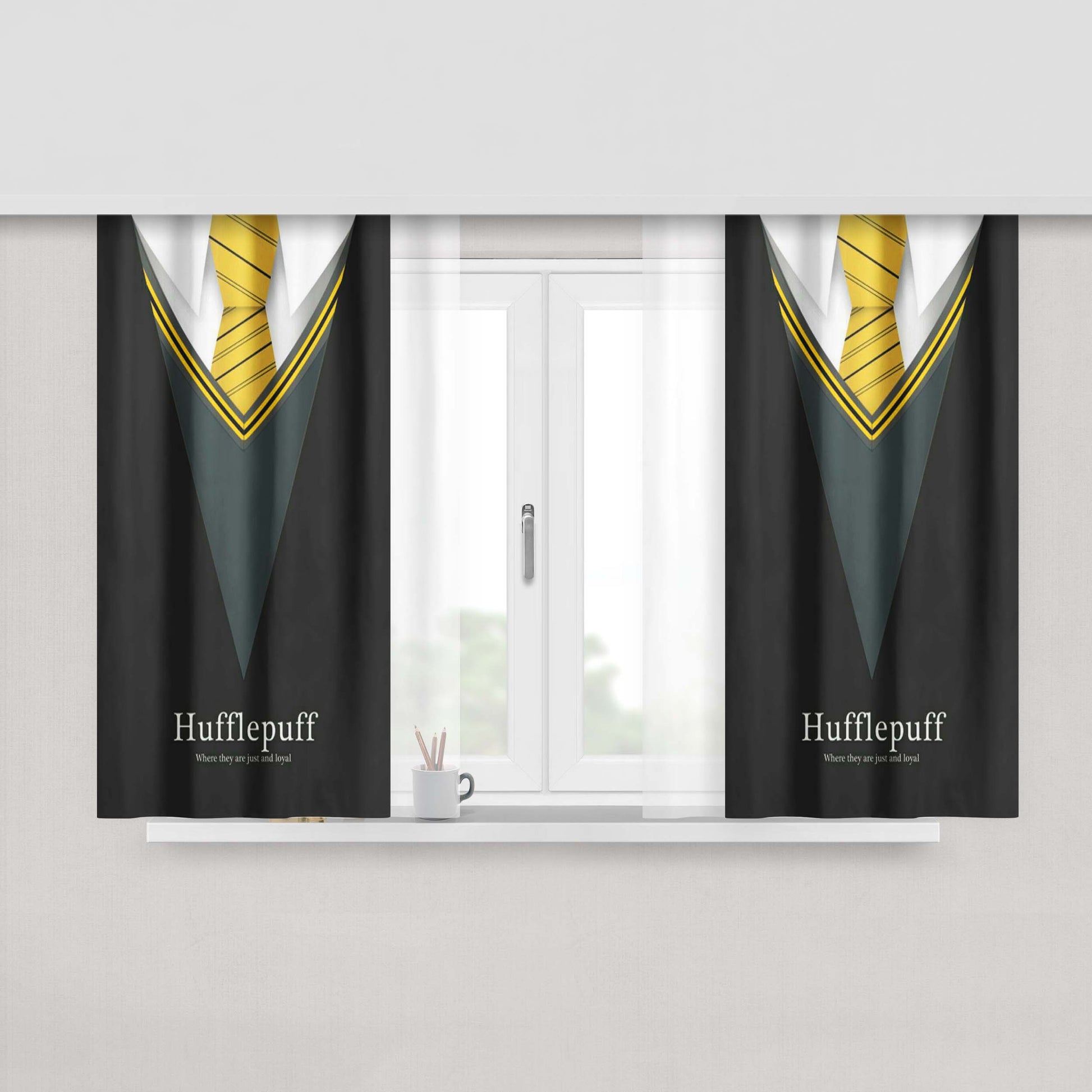 Harry Potter Hufflepuff Uniform Fabric Window Curtains