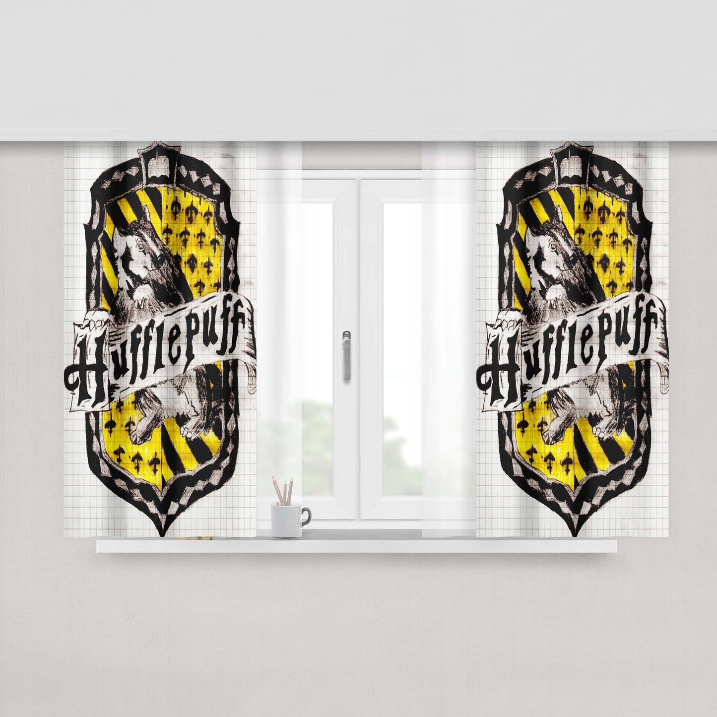 Harry Potter Hufflepuff Fabric Window Curtains