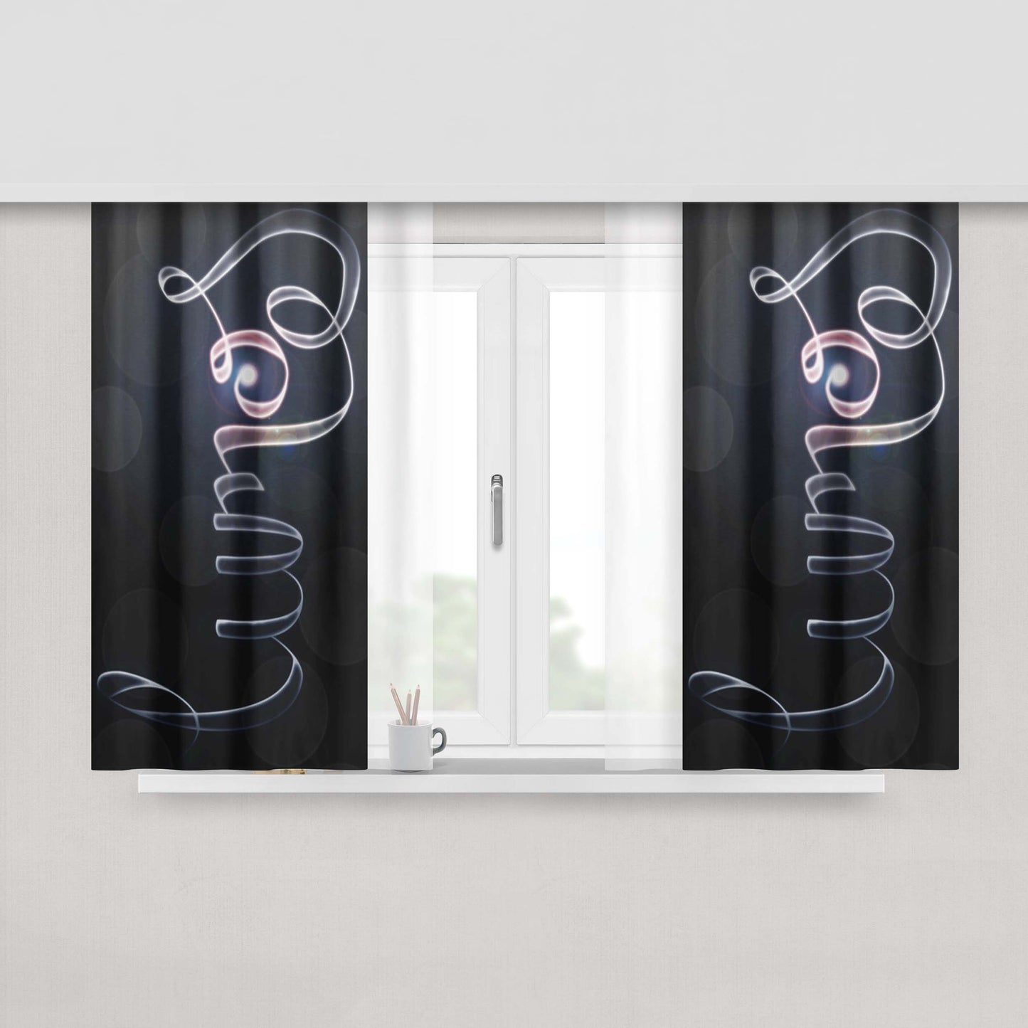 Harry Potter Incantation Lumos Spell Fabric Window Curtains