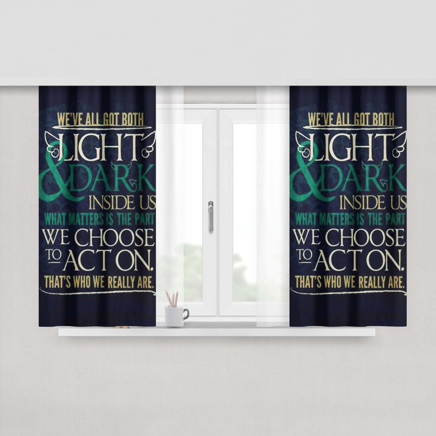 Harry Potter Light And Dark Fabric Window Curtains