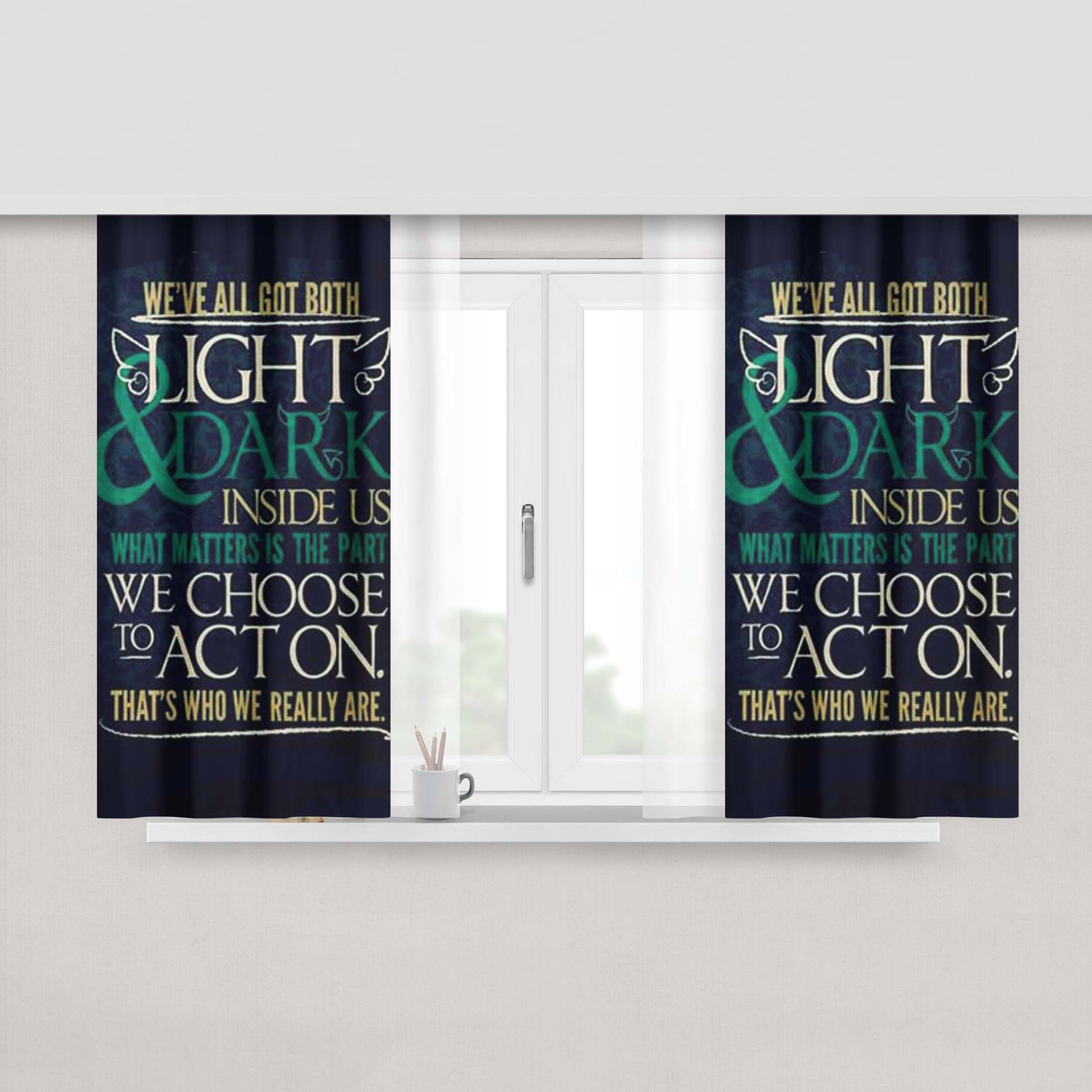 Harry Potter Light And Dark Fabric Window Curtains