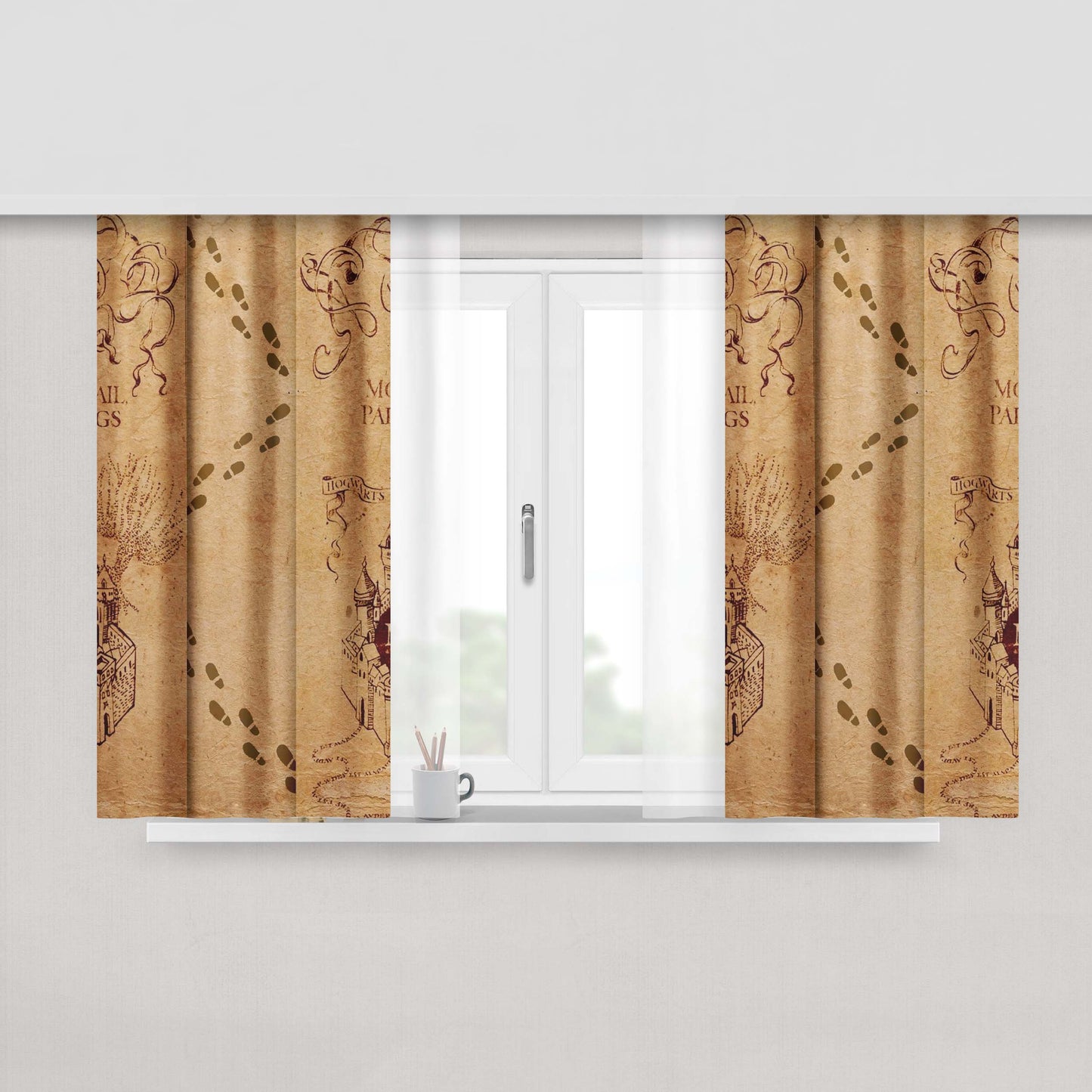 Harry Potter Map Fabric Window Curtains