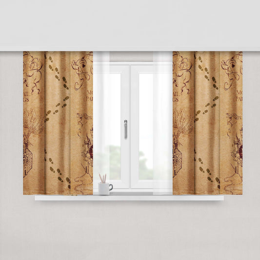 Harry Potter Map Fabric Window Curtains