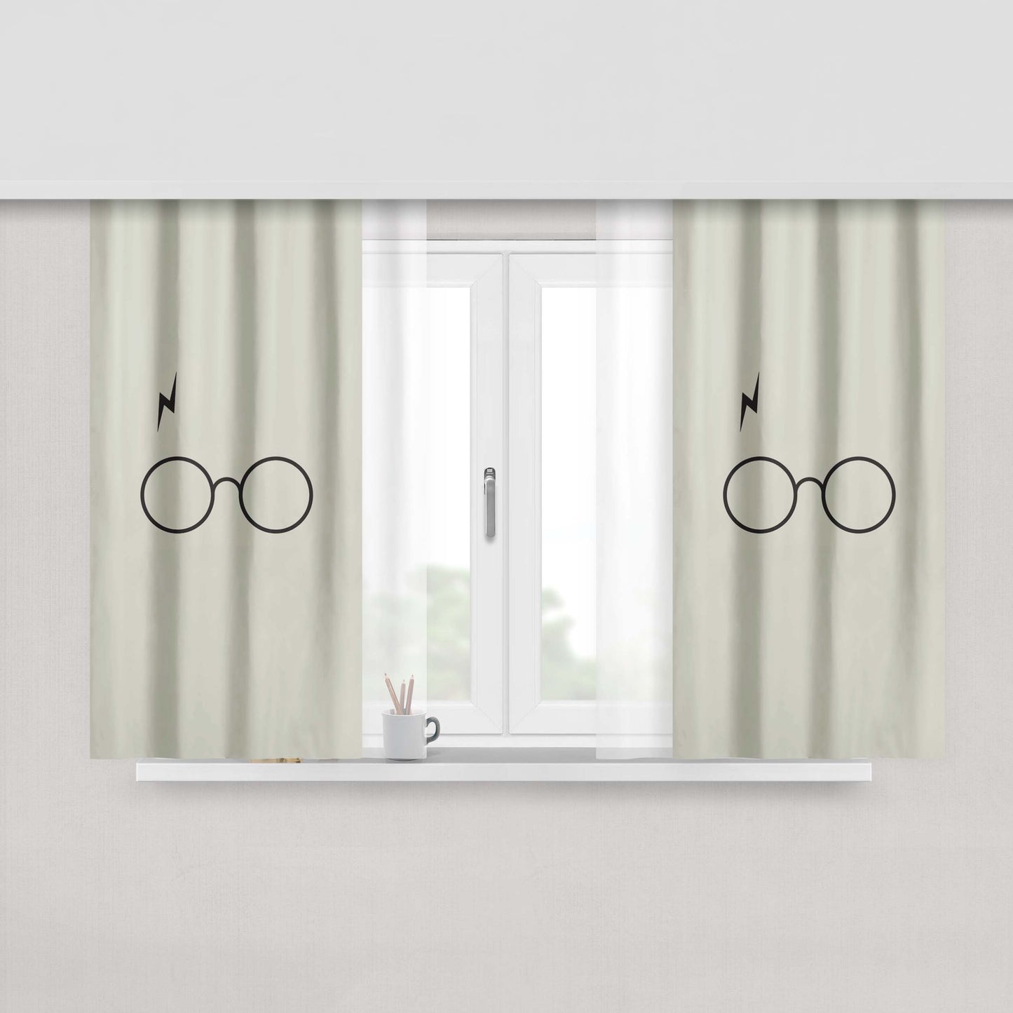 Harry Potter Minimalist Fabric Window Curtains