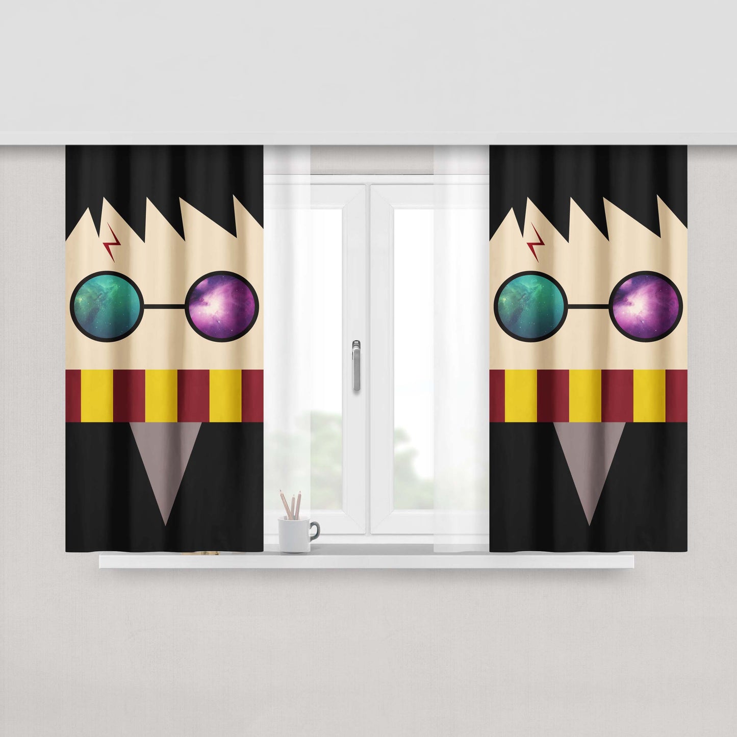 Harry Potter Nebula Glasses Fabric Window Curtains