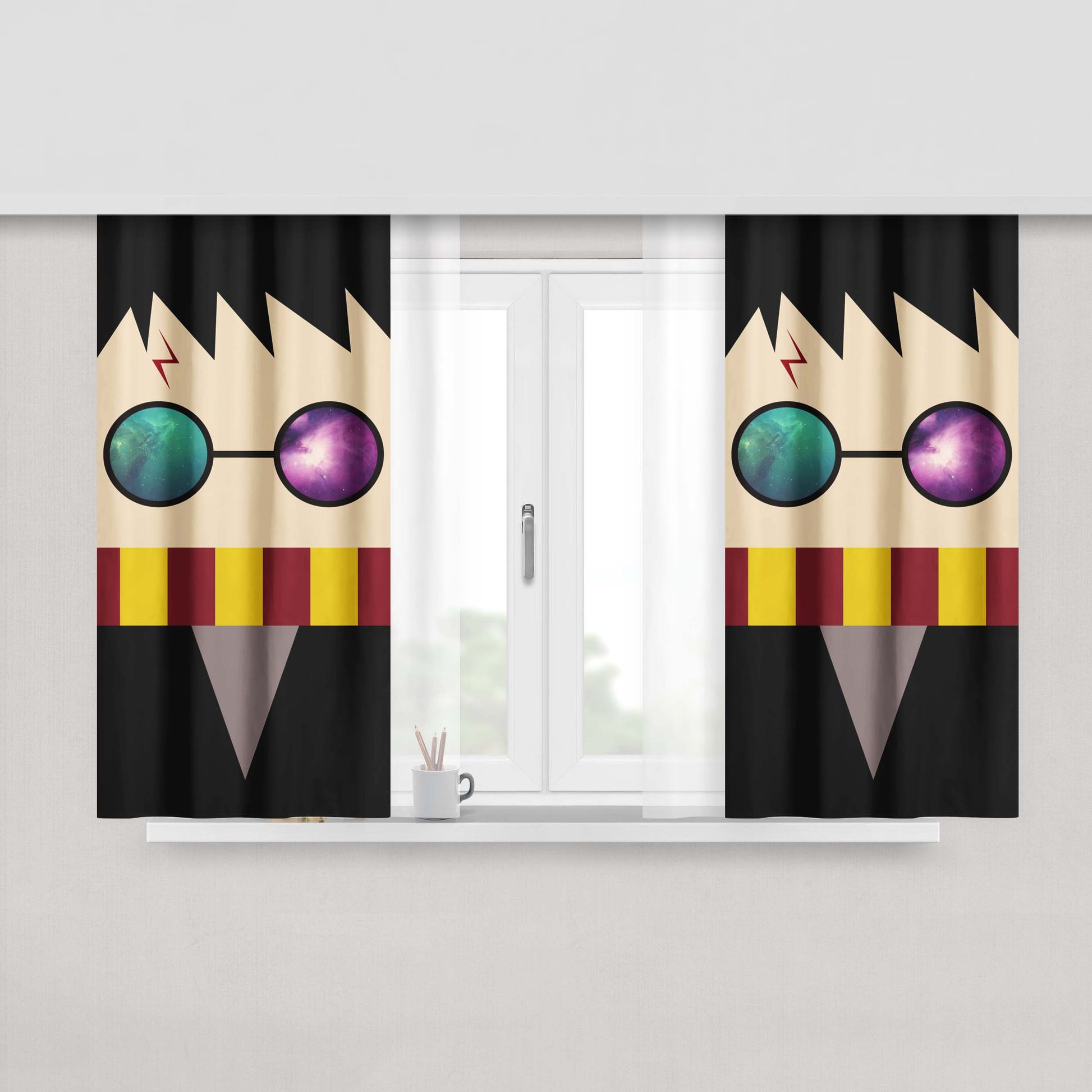 Harry Potter Nebula Glasses Fabric Window Curtains