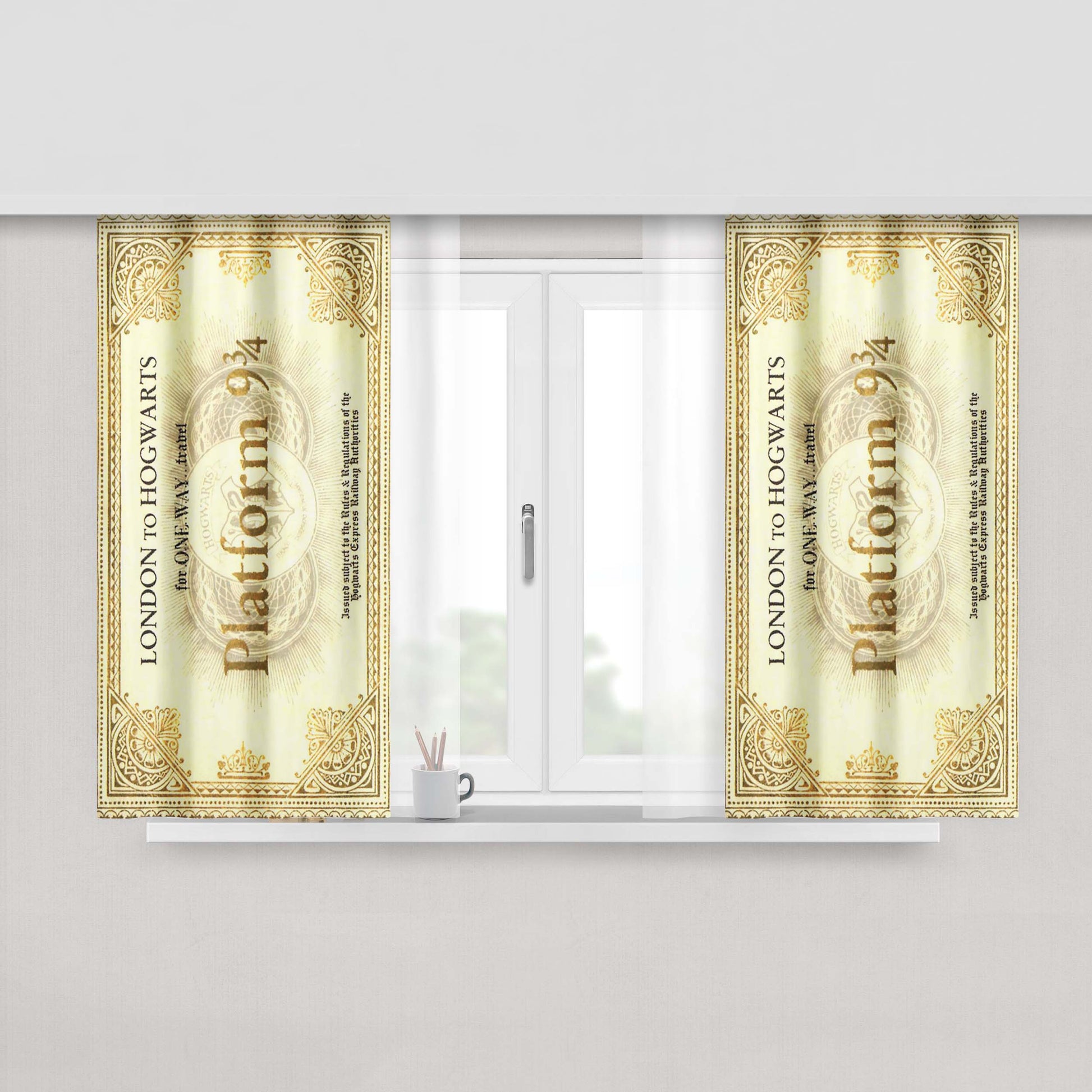 Harry Potter Platform 934 Fabric Window Curtains
