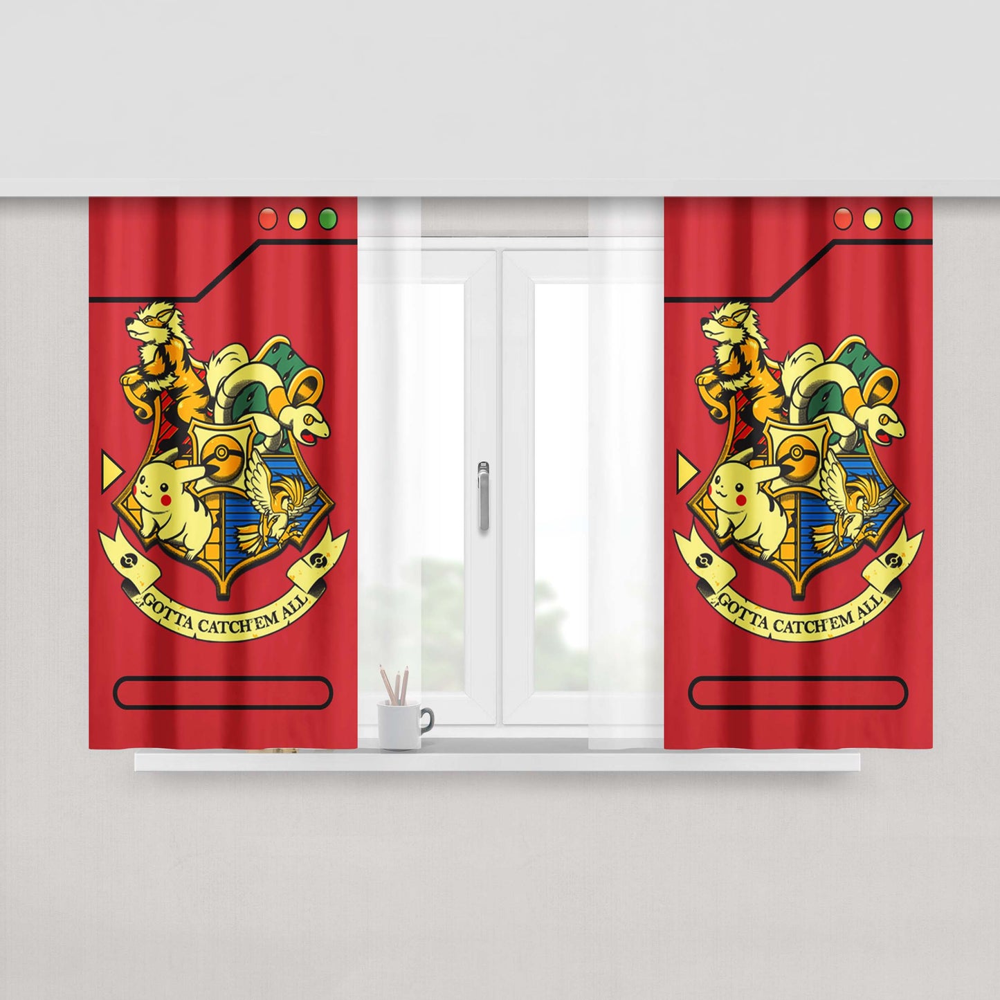 Harry Potter Pokemon Fabric Window Curtains