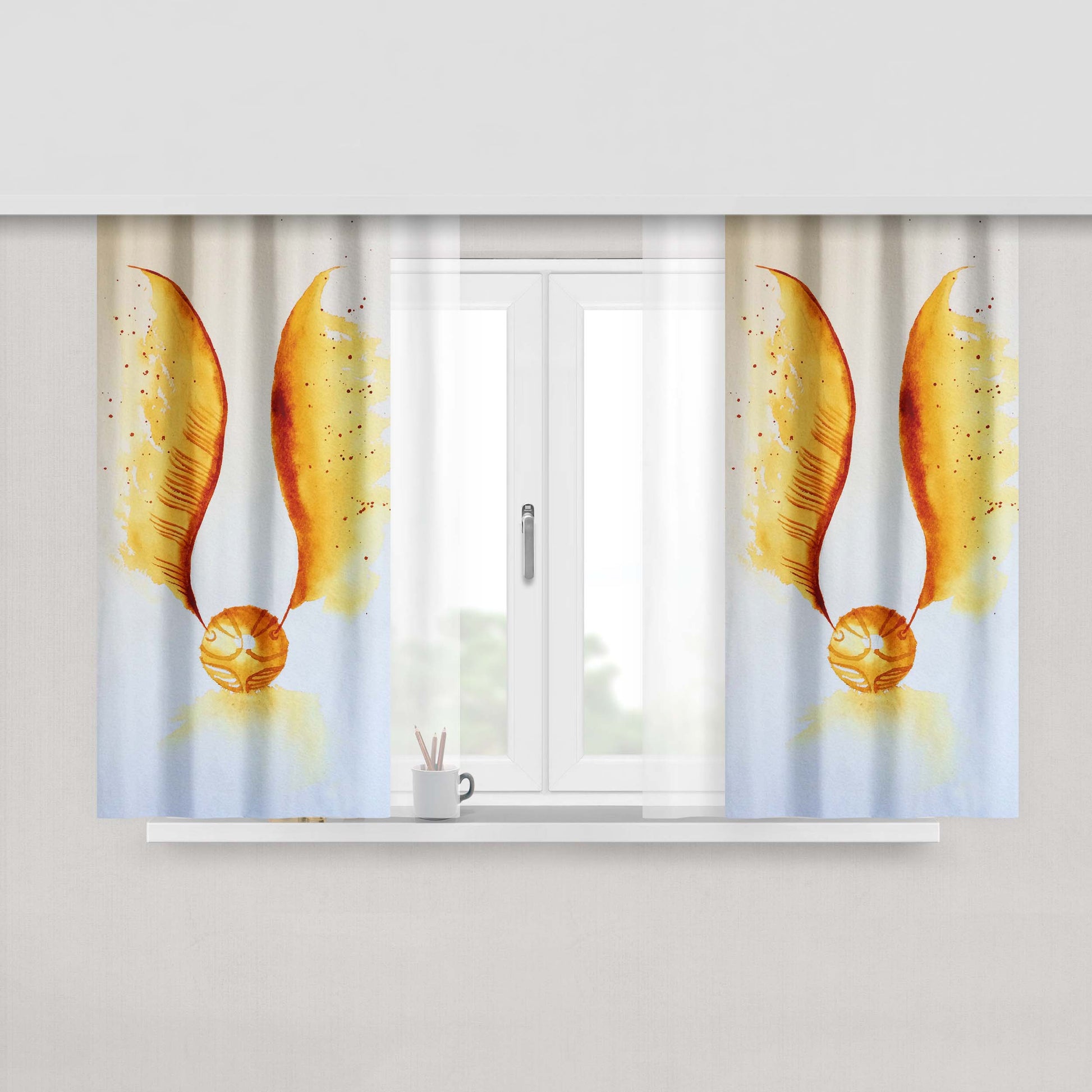 Harry Potter Pomo De Ouro Desenho Fabric Window Curtains