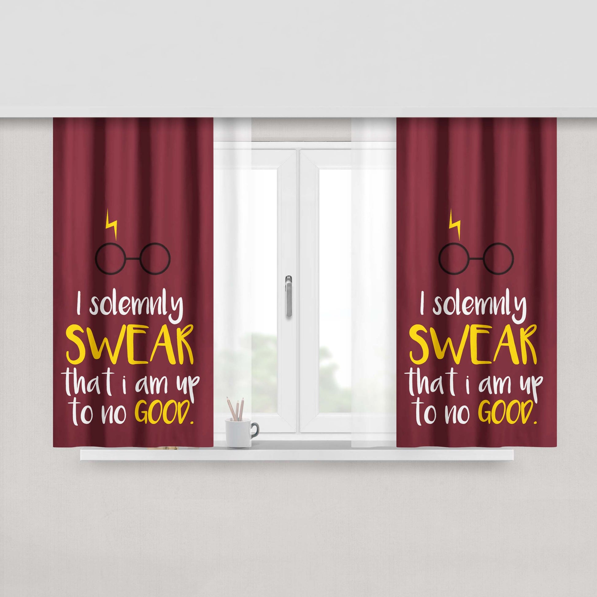Harry Potter Quote Wallpaper Fabric Window Curtains