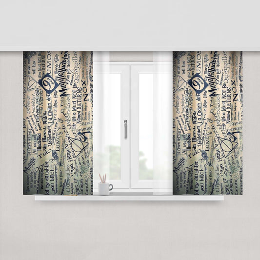 Harry Potter Quotes Collage Fabric Window Curtains