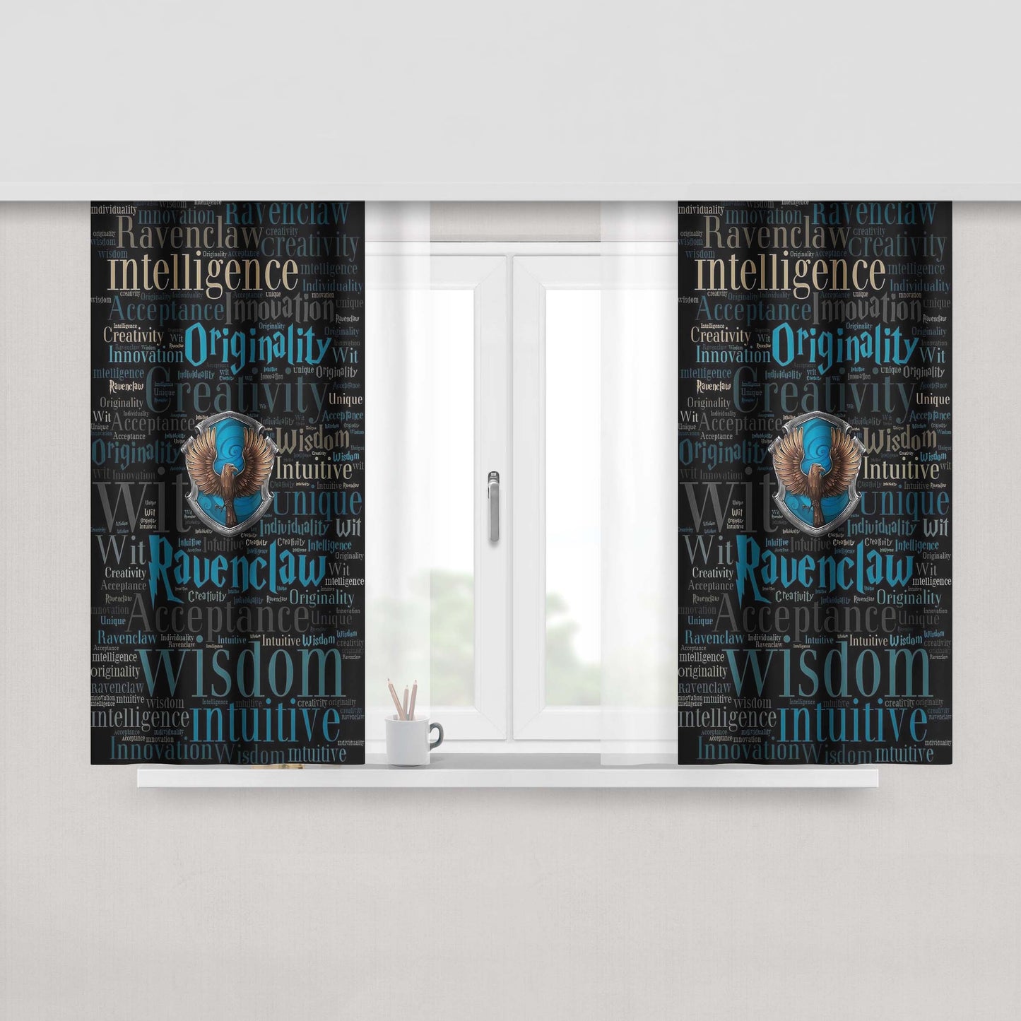 Harry Potter Ravenclaw Quotes Collections Fabric Window Curtains