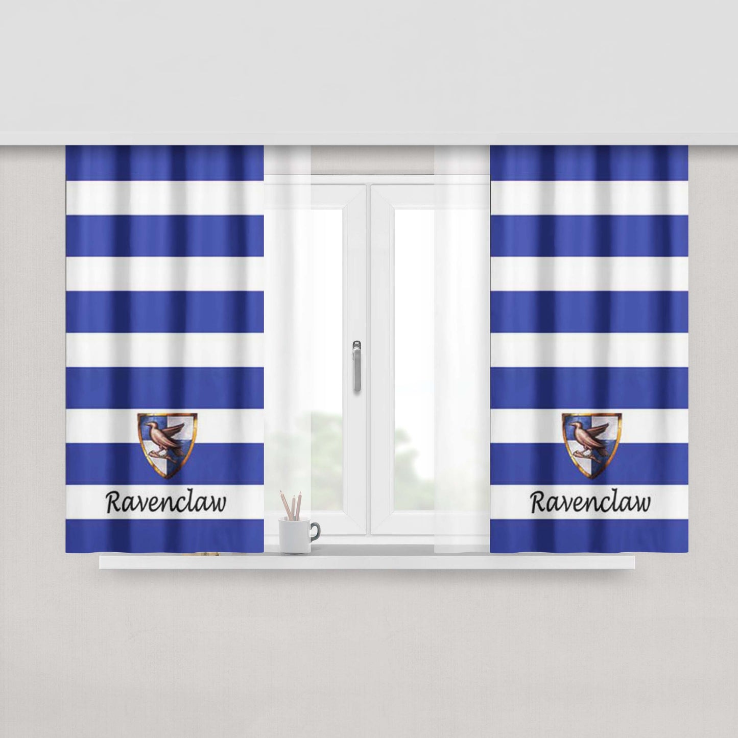 Harry Potter Ravenclaw Stripes Fabric Window Curtains