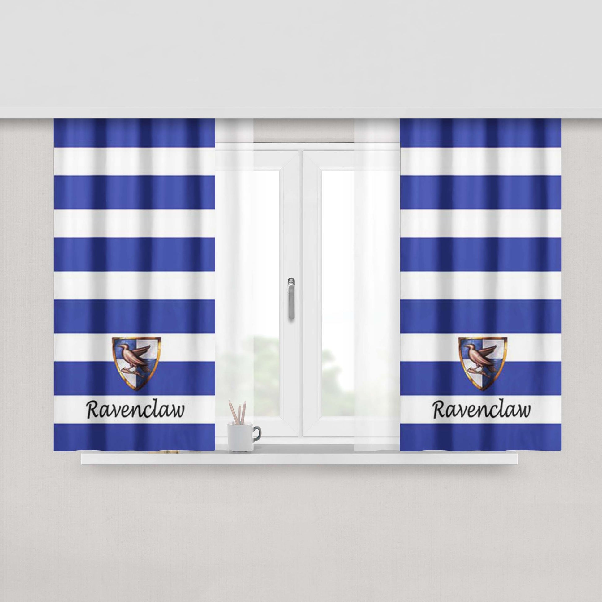 Harry Potter Ravenclaw Stripes Fabric Window Curtains