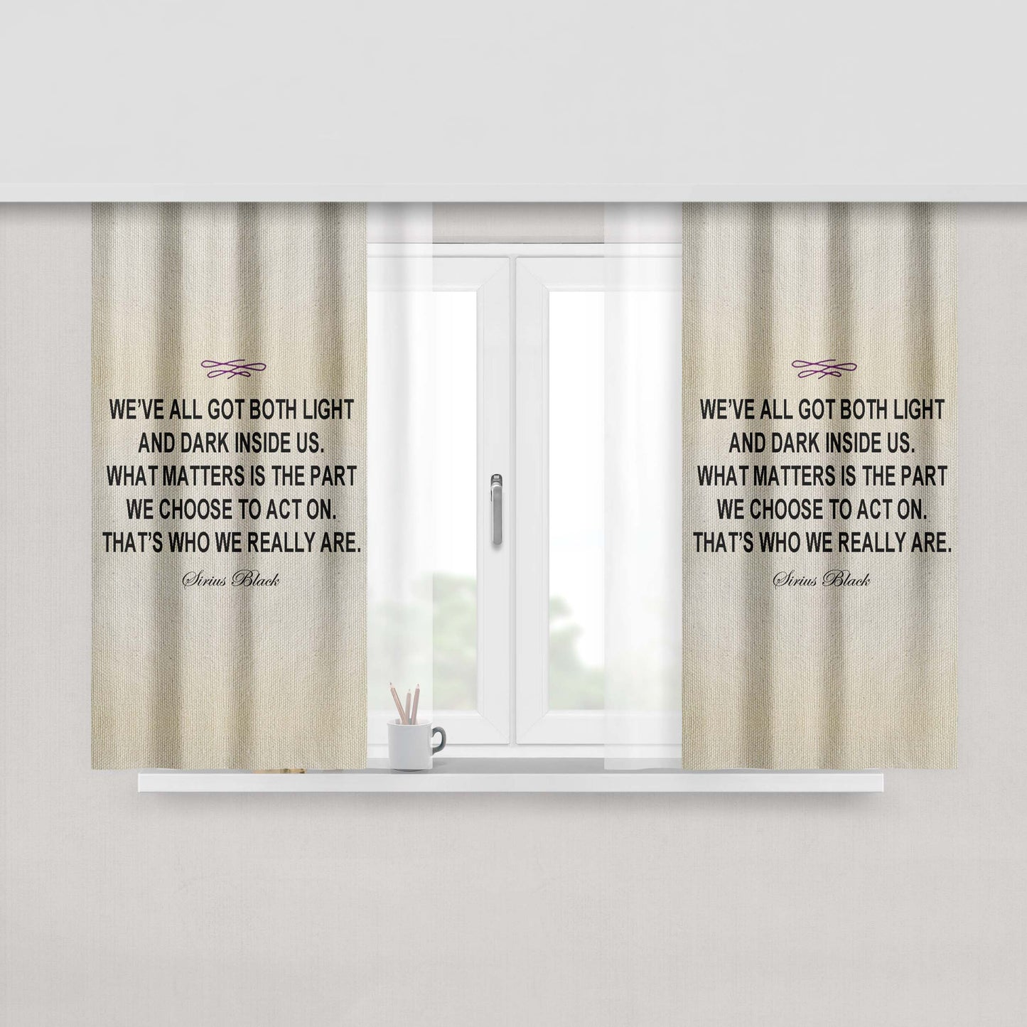 Harry Potter Sirius Black Quote Fabric Window Curtains