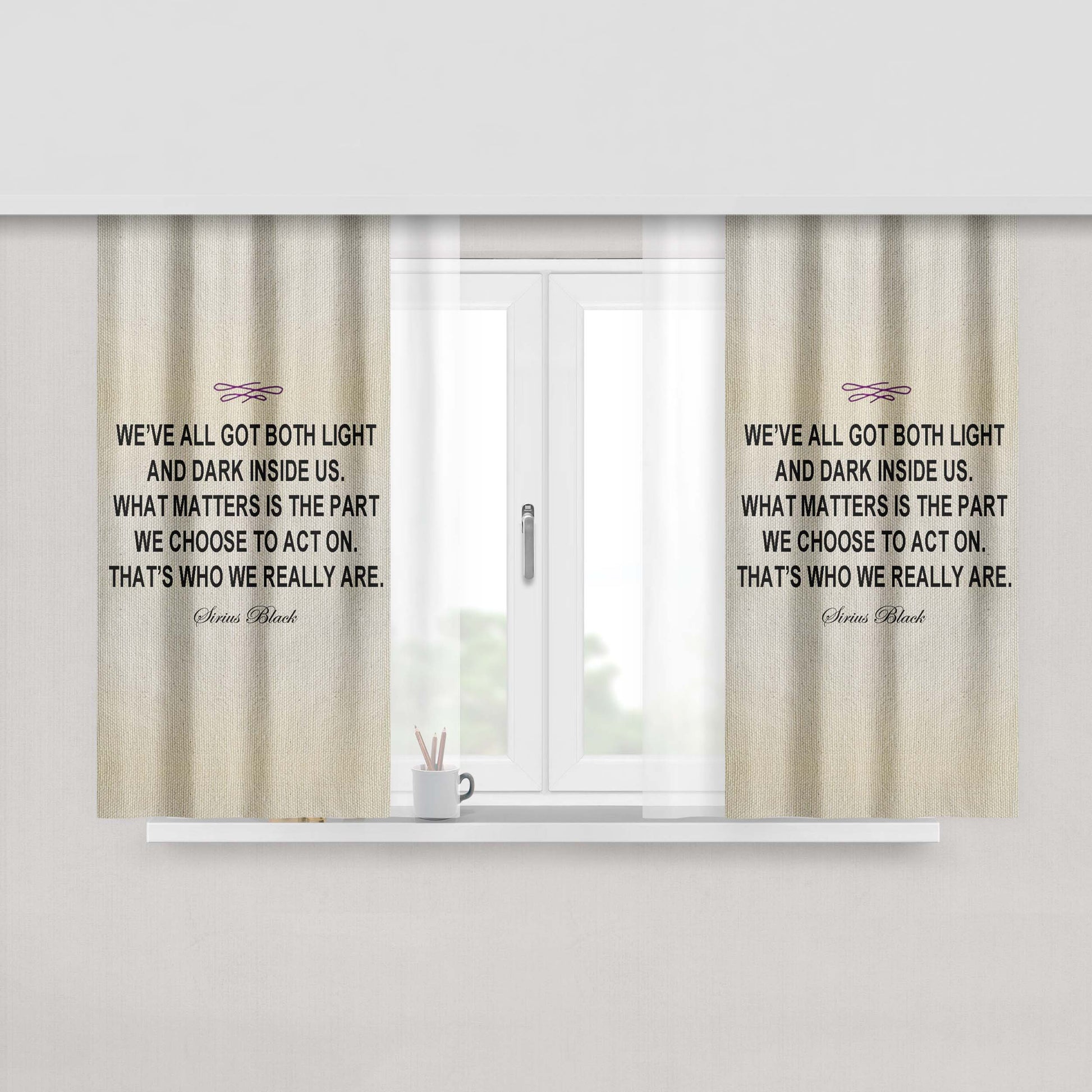 Harry Potter Sirius Black Quote Fabric Window Curtains