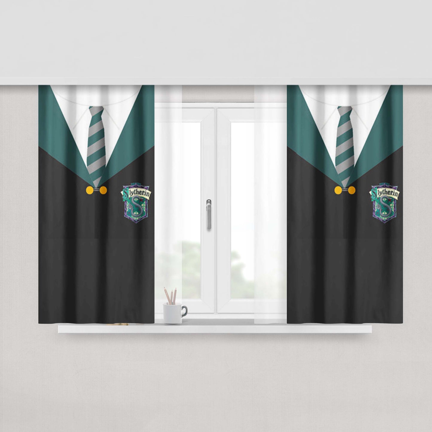 Harry Potter Slytherin Robe Fabric Window Curtains