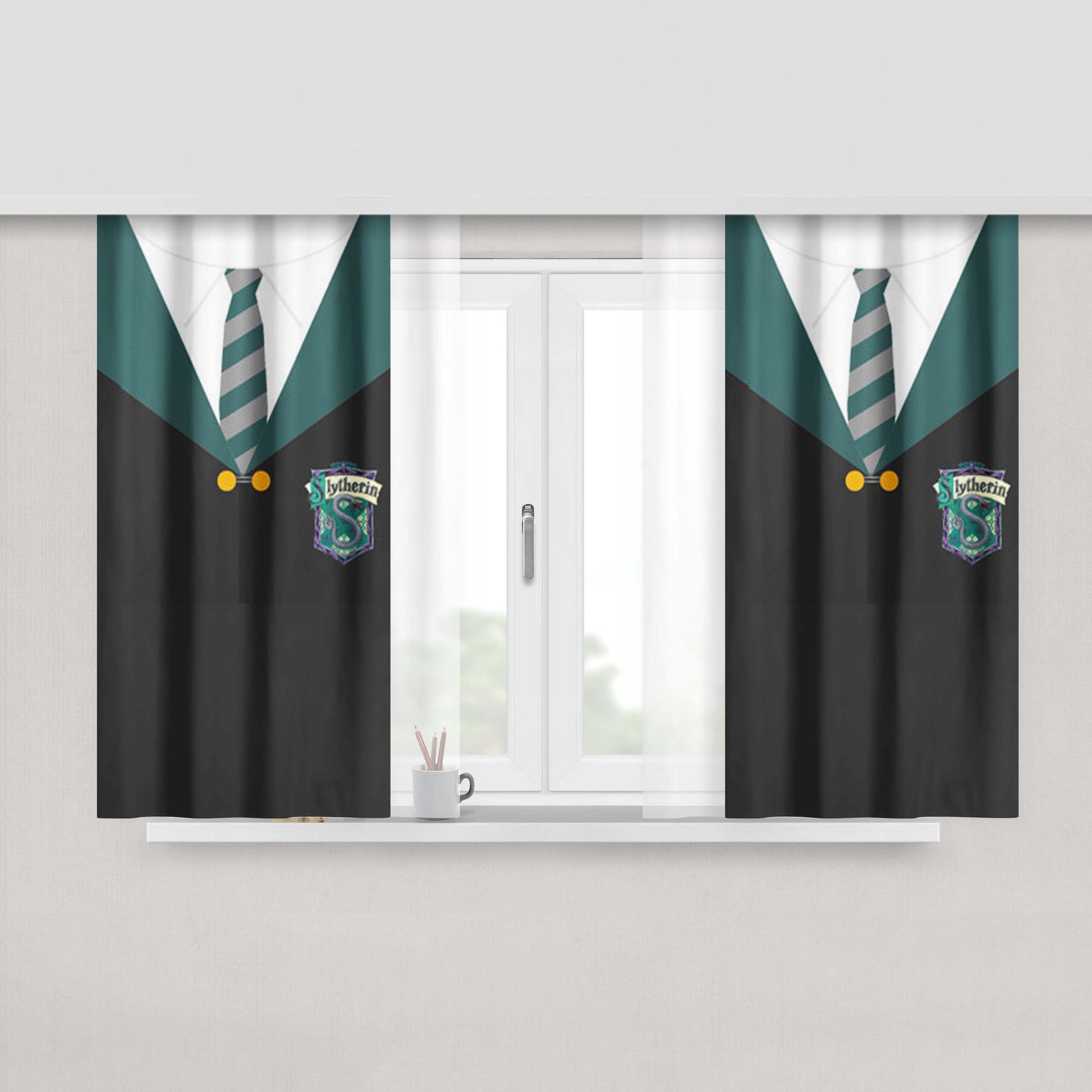 Harry Potter Slytherin Robe Fabric Window Curtains