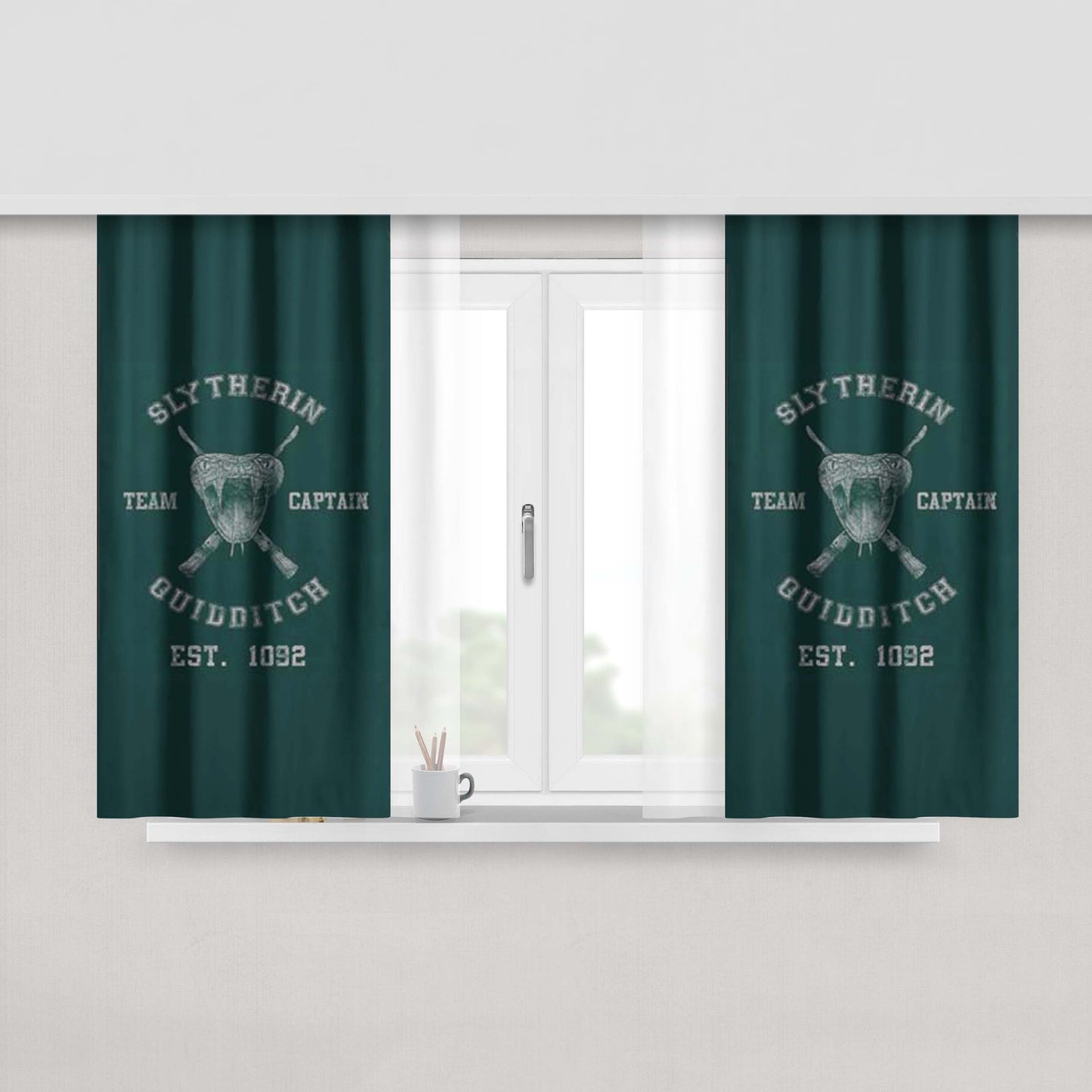Harry Potter Slytherin Team Fabric Window Curtains
