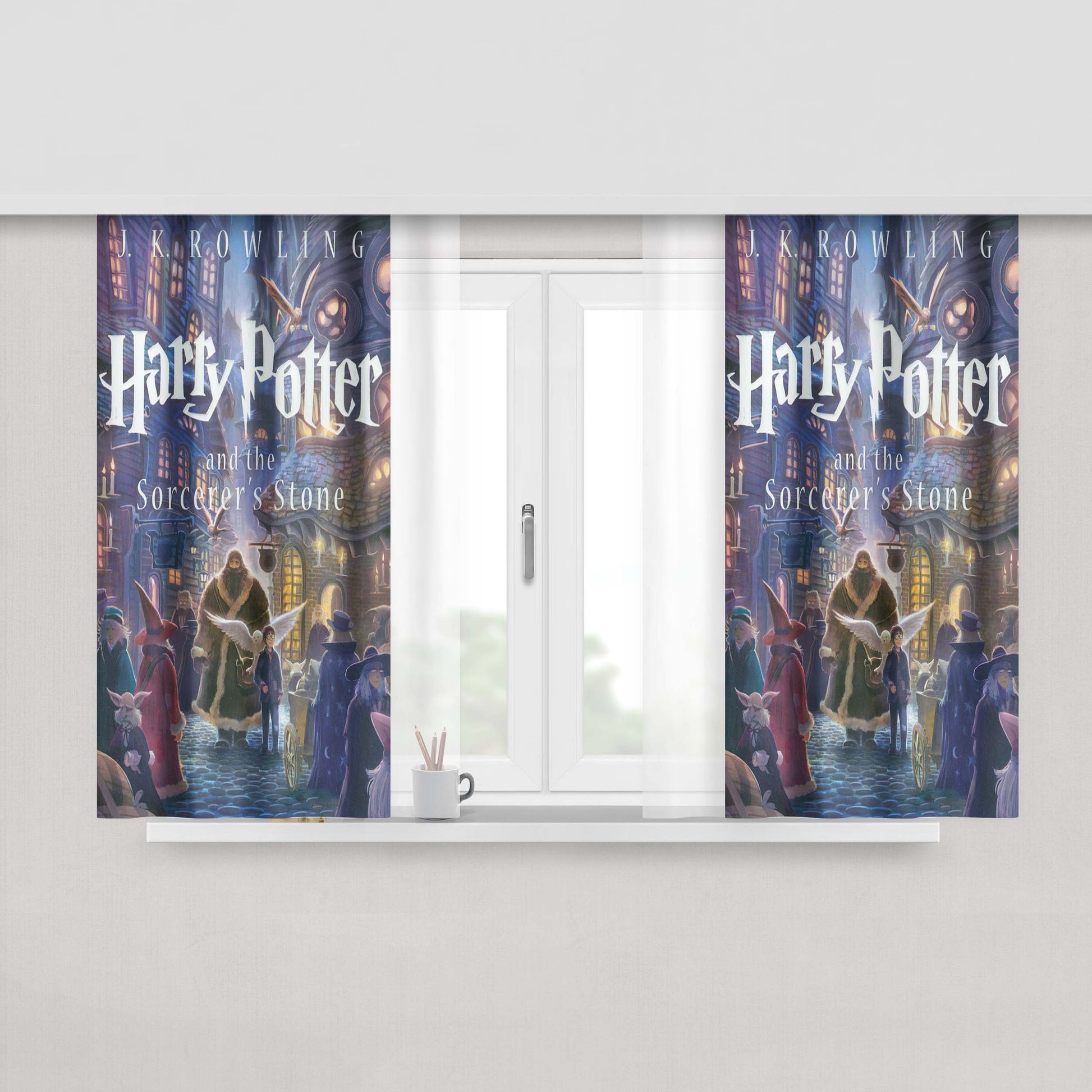 Harry Potter Sorcerers Stone New Book Cover Fabric Window Curtains