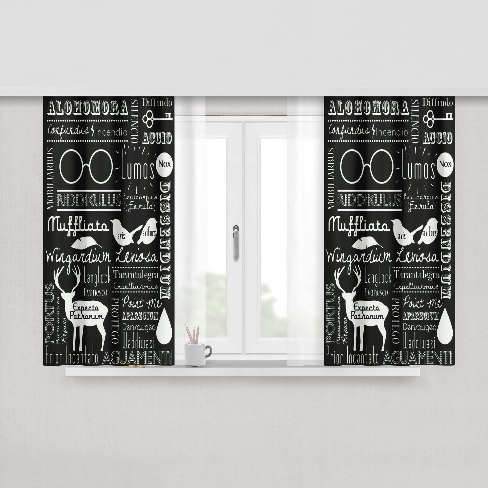 Harry Potter Spell Fabric Window Curtains