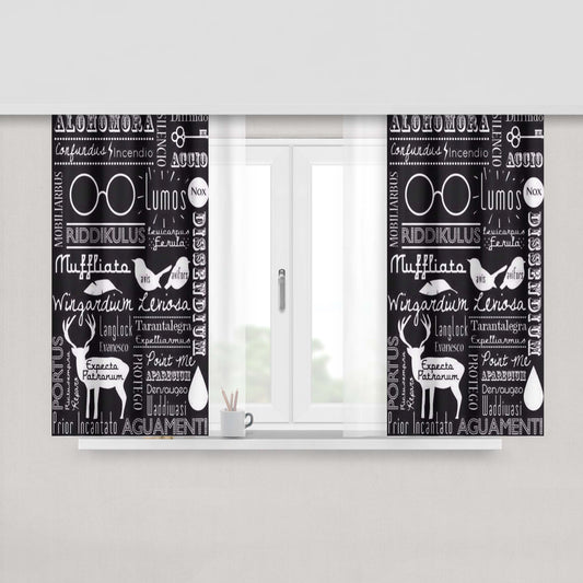 Harry Potter Spells Fabric Window Curtains