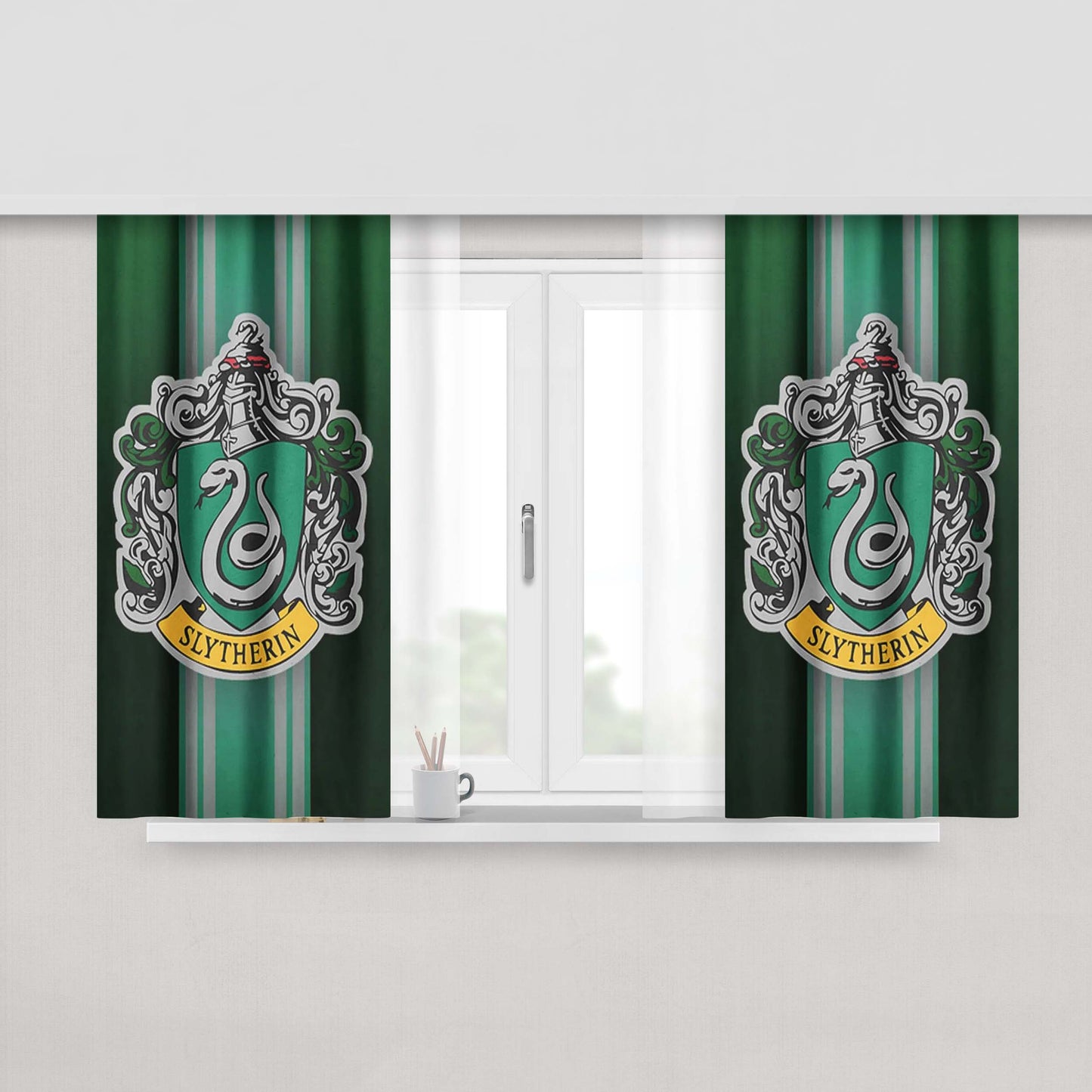 Harry Potter The Duality Of Slytherin Fabric Window Curtains