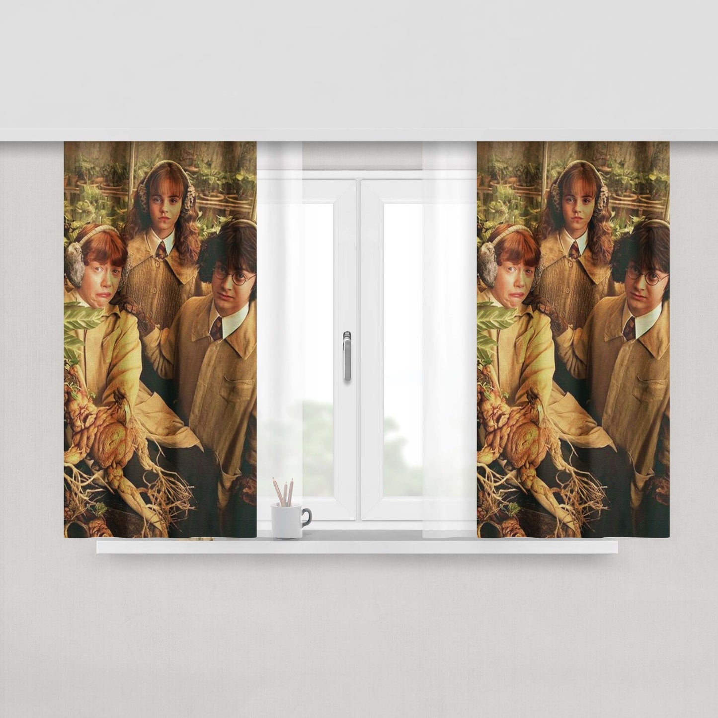 Harry Potter The Golden Trio Herbology Fabric Window Curtains