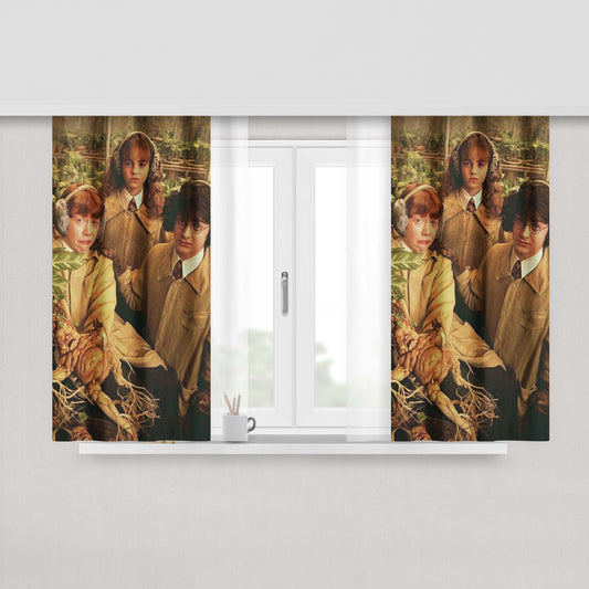 Harry Potter The Golden Trio Herbology Fabric Window Curtains