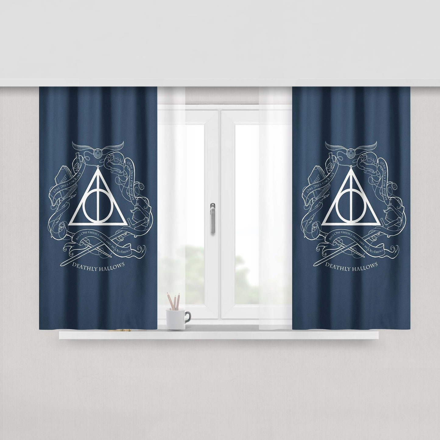 Harry Potter To Hogwarts Deathly Hallows Fabric Window Curtains