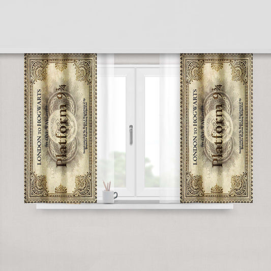 Harry Potter Train Ticket Platform London To Hogwarts Fabric Window Curtains