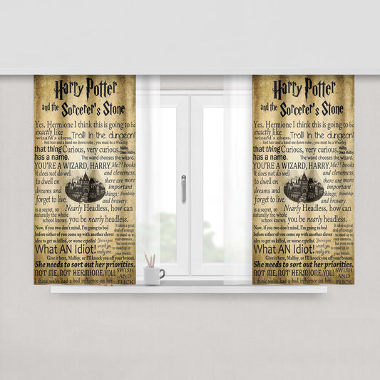 Harry Potter Vintage Quotes Art Fabric Window Curtains