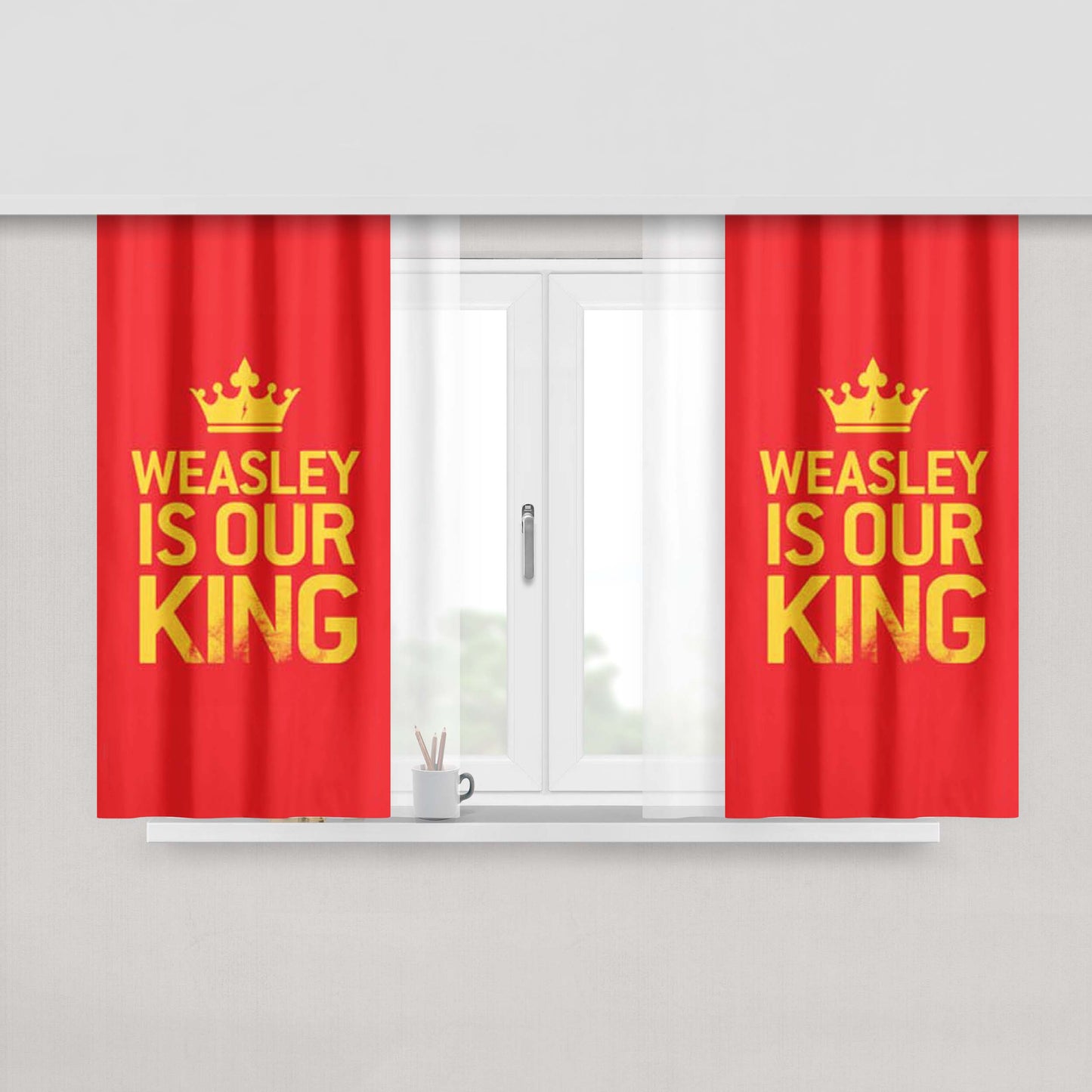 Harry Potter Weasley Is Our King Fabric Window Curtains