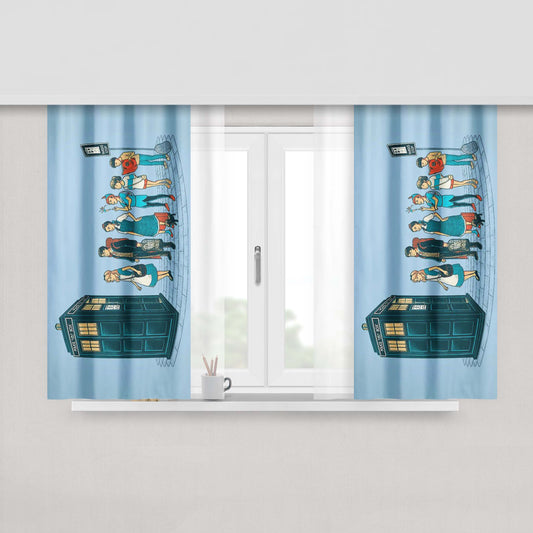 Harry Potter,Alice,Paterpan And Other Tardis Fabric Window Curtains