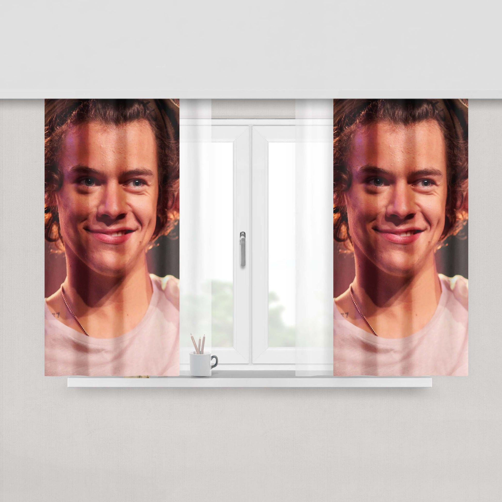 Harry Styles One Direction Fabric Window Curtains