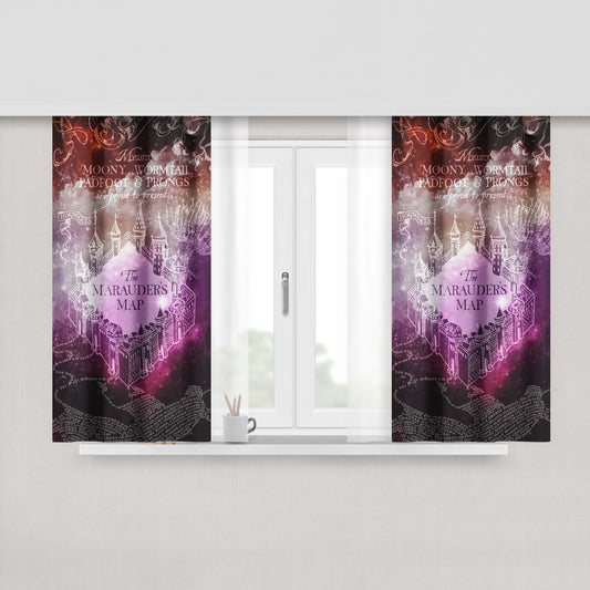 Harrypotter Maraders Map Galaxy Fabric Window Curtains