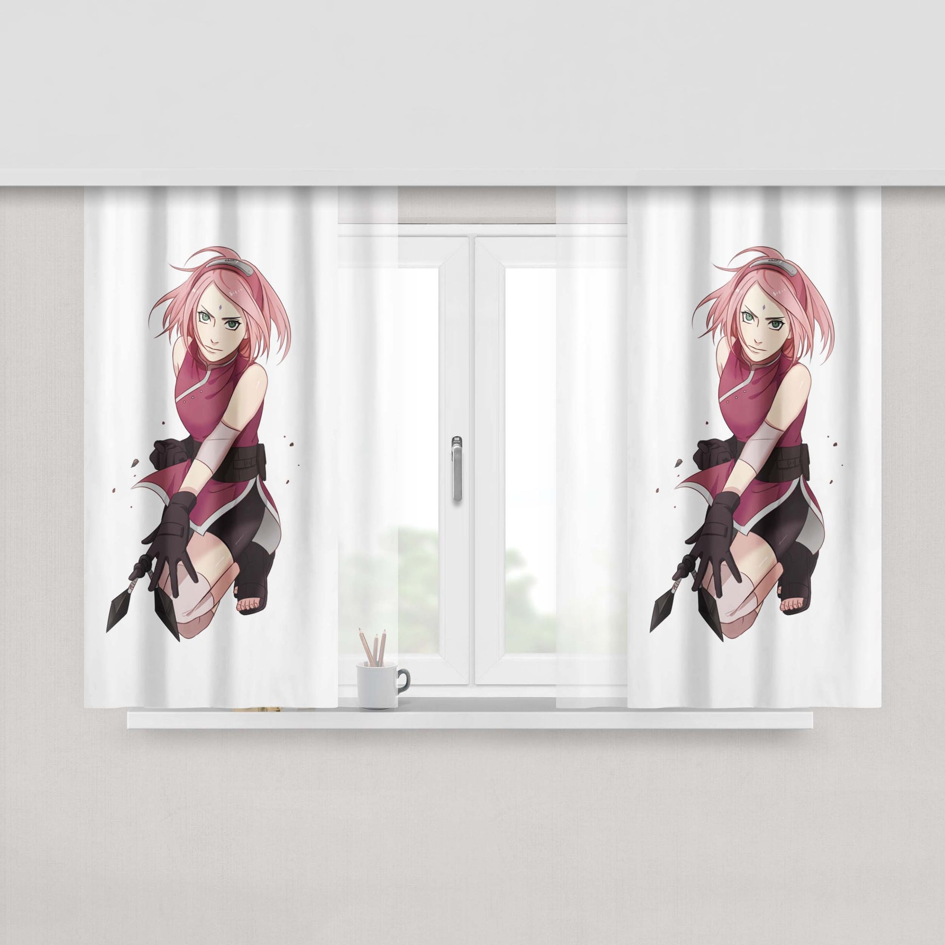 Haruno Sakura Fabric Window Curtains