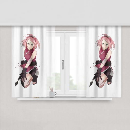 Haruno Sakura Fabric Window Curtains