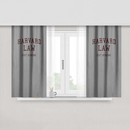 Harvard Law Just Kidding Fabric Window Curtains