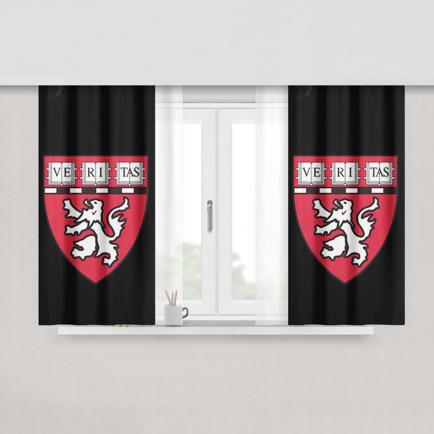 Harvard Med Logo Fabric Window Curtains