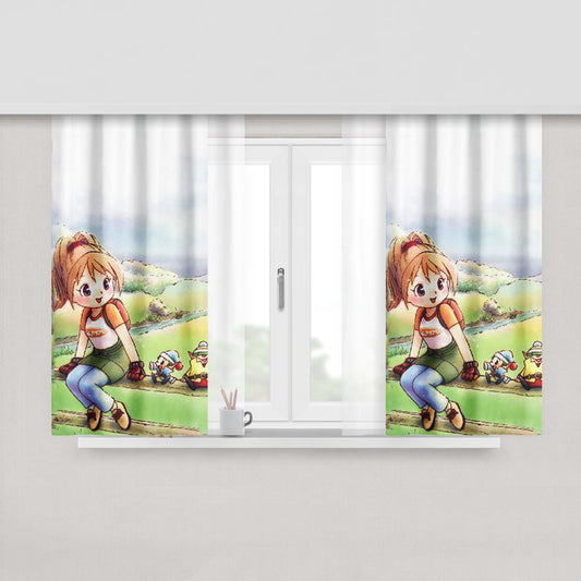 Harvest Moon Game Fabric Window Curtains