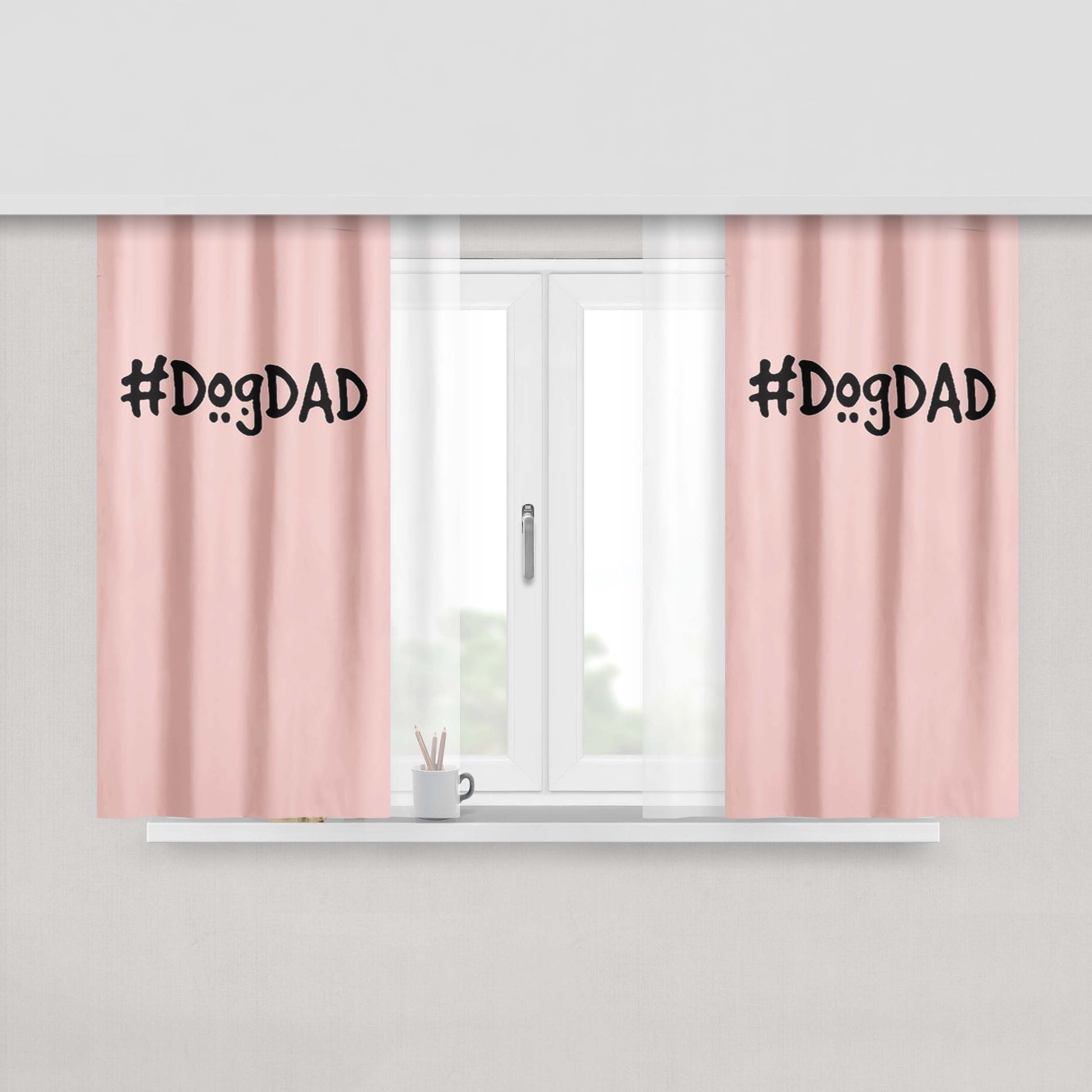 Hashtag Dog Dad Ever Father'S Day Best Dog Gift Fabric Window Curtains