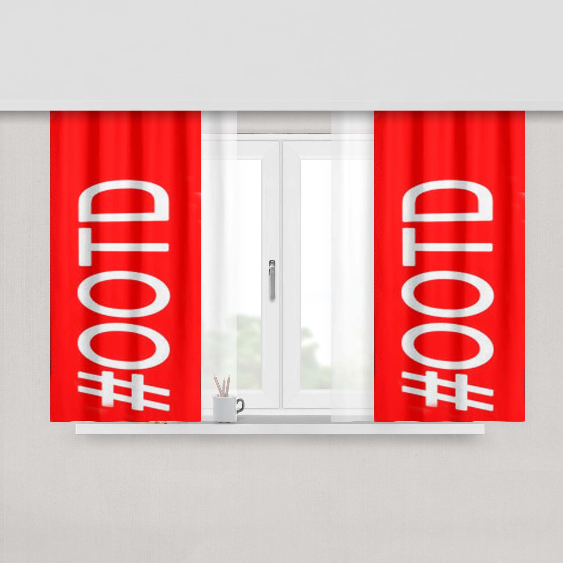 Hashtag Ootd Outfit Of The Day Fabric Window Curtains