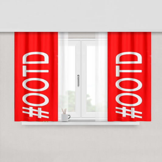 Hashtag Ootd Outfit Of The Day Fabric Window Curtains
