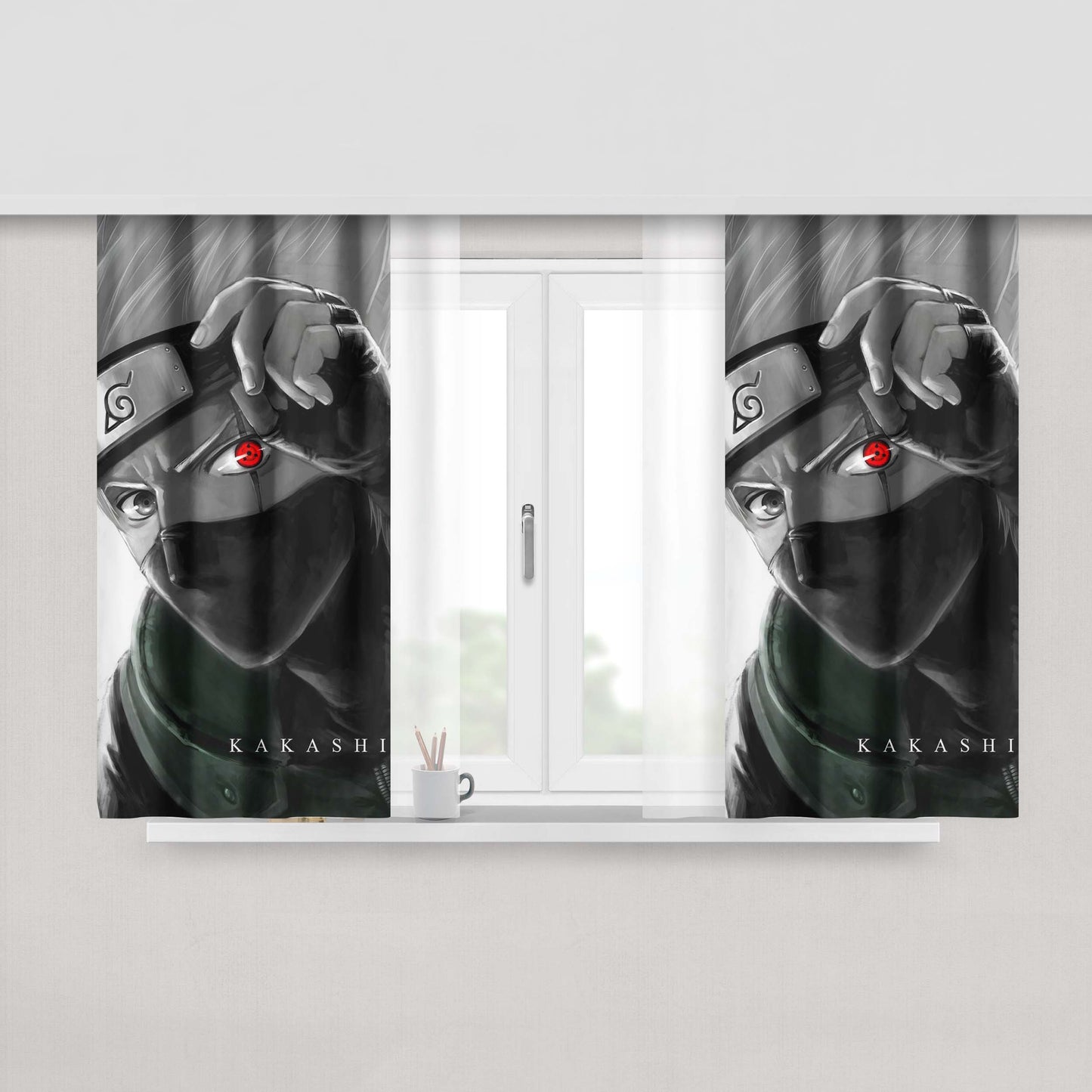 Hatake Kakashi Sharingan Eye Fabric Window Curtains