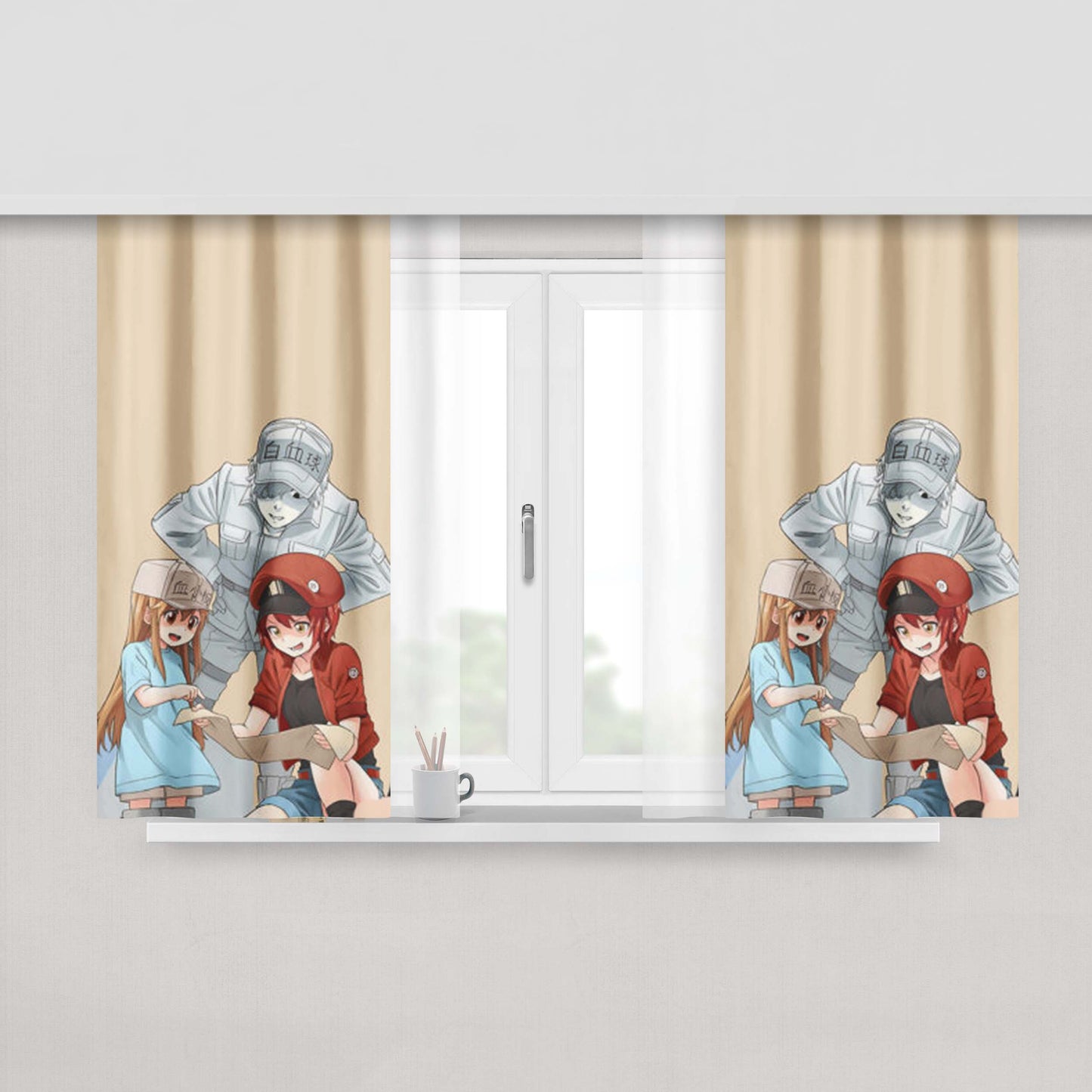 Hataraku Saibou Fabric Window Curtains