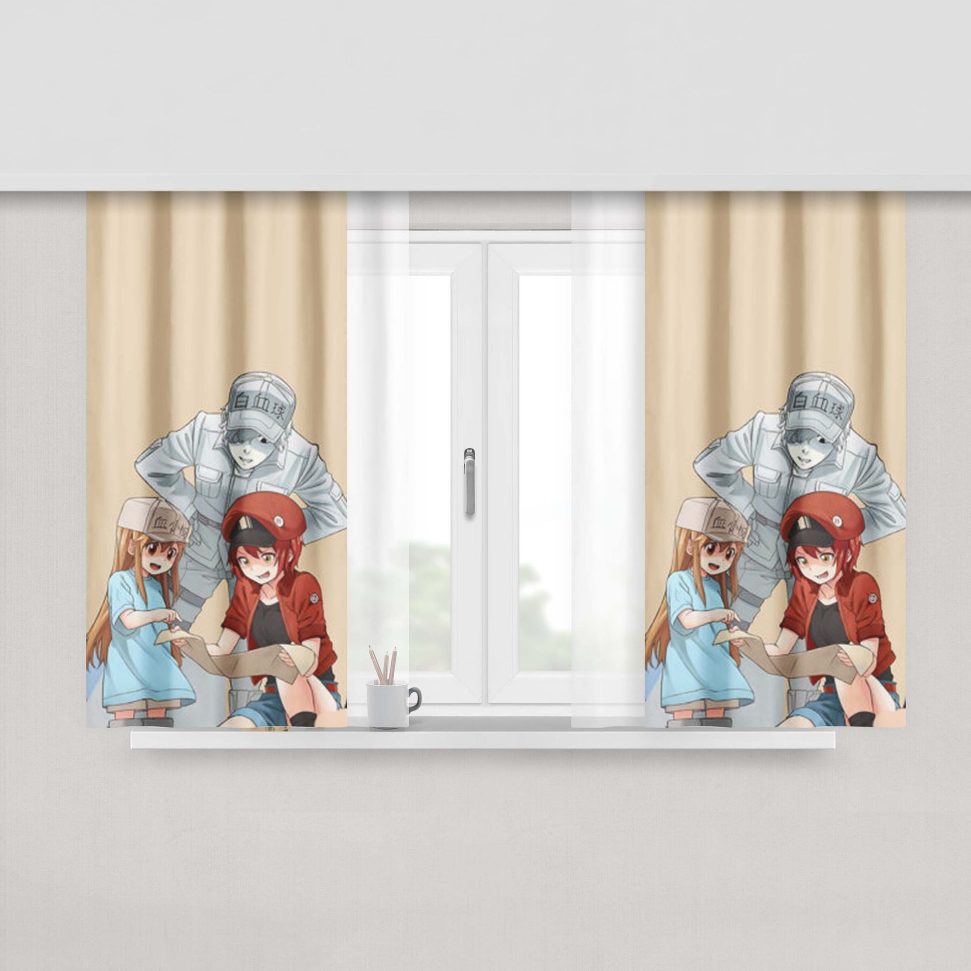 Hataraku Saibou Fabric Window Curtains