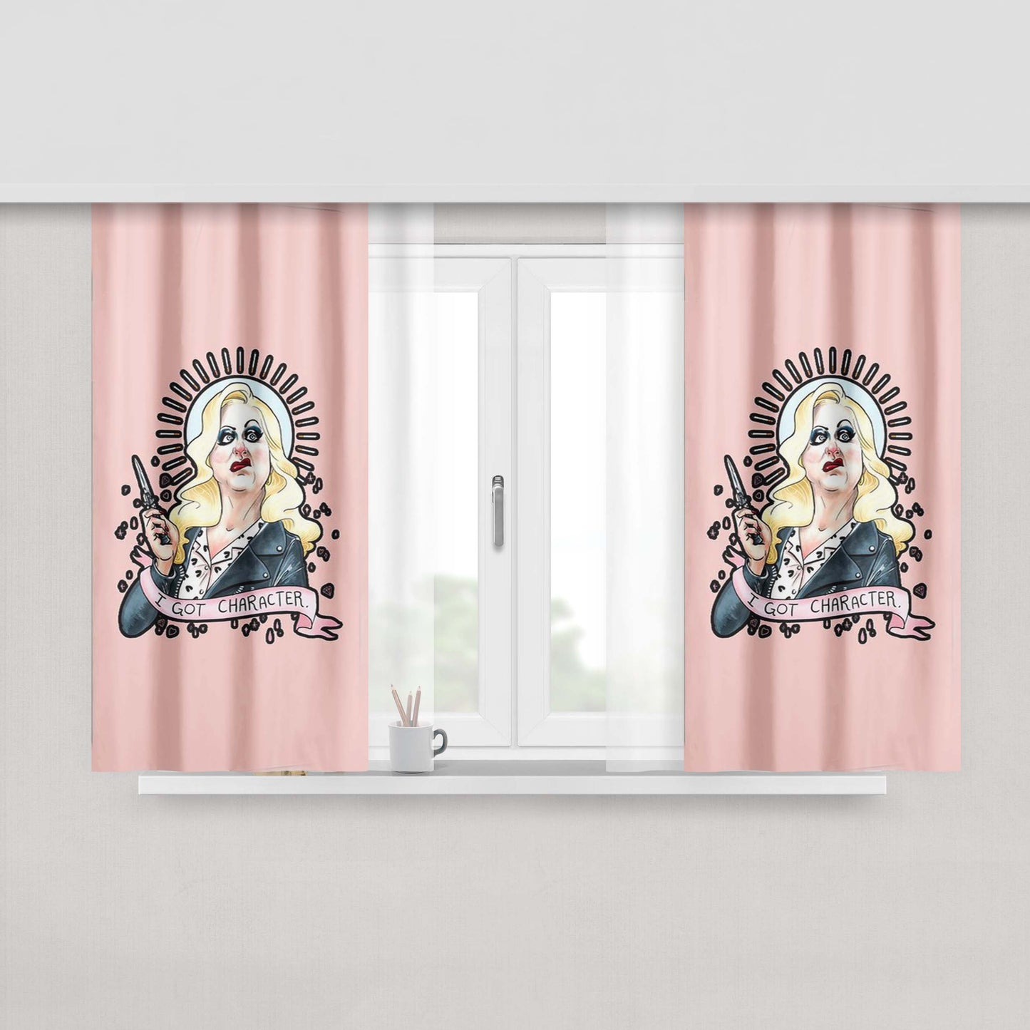 Hatchet Face I Got Character John Waters Cry Baby Fabric Window Curtains