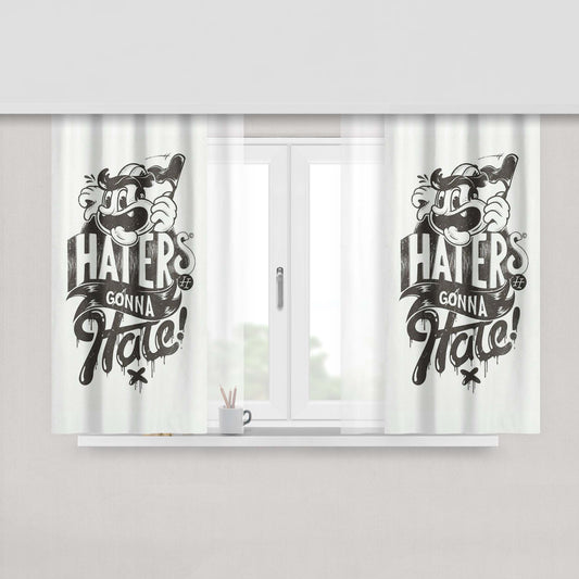 Haters Fabric Window Curtains